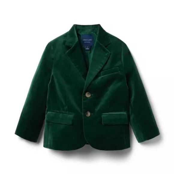 Janie and Jack Velveteen Hunter Green Blazer 2T - Picture 2 of 5
